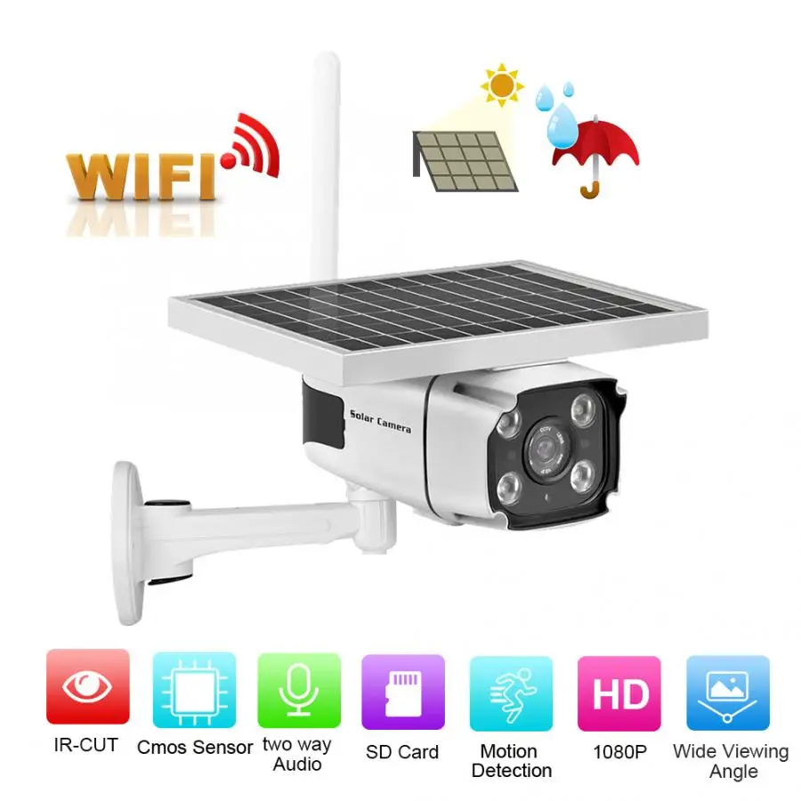 Wi Fi 1080P IP67 2 полосная Домофон IR CUT 5 W Солнечная Мощность открытый Камера