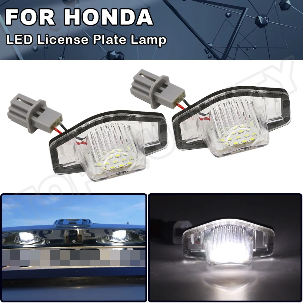 

2Pcs SMD LED Number License Plate Light Lamp For Honda Civic Jazz Odyssey Stream Insight CR-V FRV HR-V Crosstour 5D DXY Element