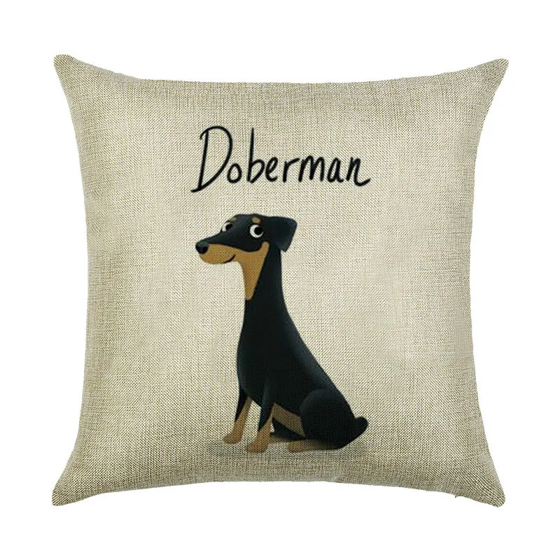 Чехол для подушки с изображением мультяшной собаки льняной чехол золотистого