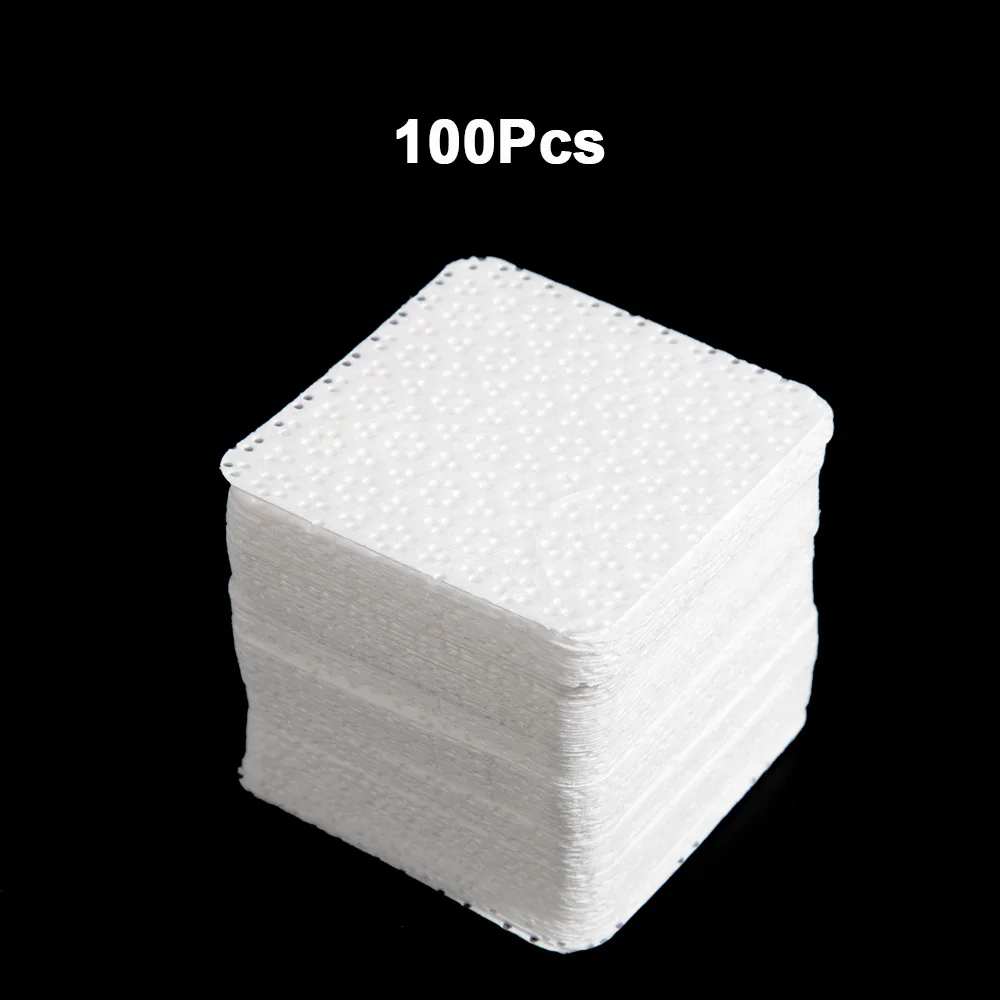 100Pcs Средство для удаления ногтей, хлопковые салфетки, УФ-гель для ногтей, для снятия лака, очиститель, без ворса, бумажный коврик для ногтей, инструменты для чистки маникюра - Цвет: 100Pcs