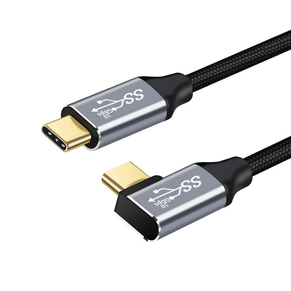 

90 Degree Data Cable Right Angled USB3.1 10Gbps 100W Type-C USB-C Male to Male