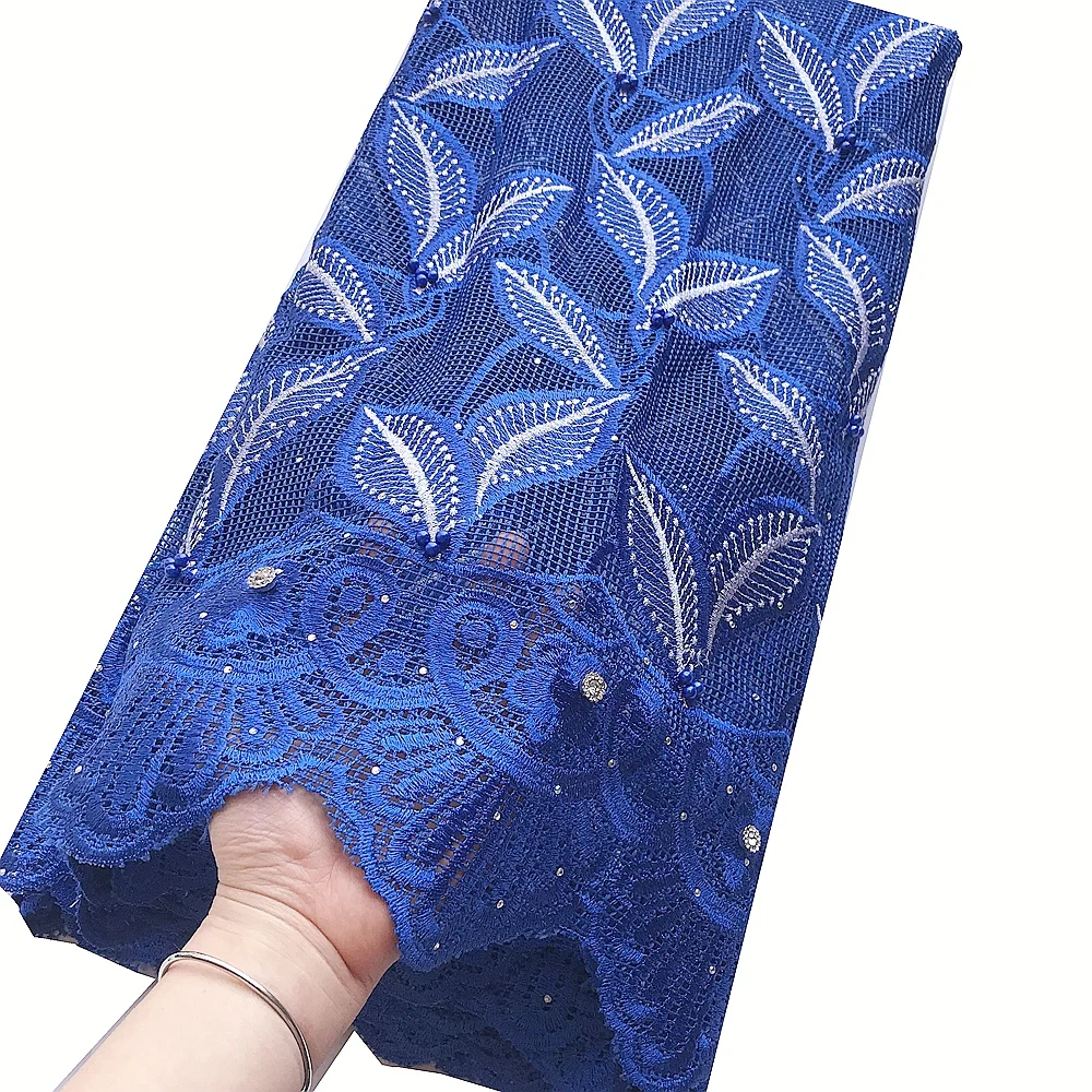 Вышитая африканская ткань кружево Материал сиреневый новейшая Кружевная Ткань