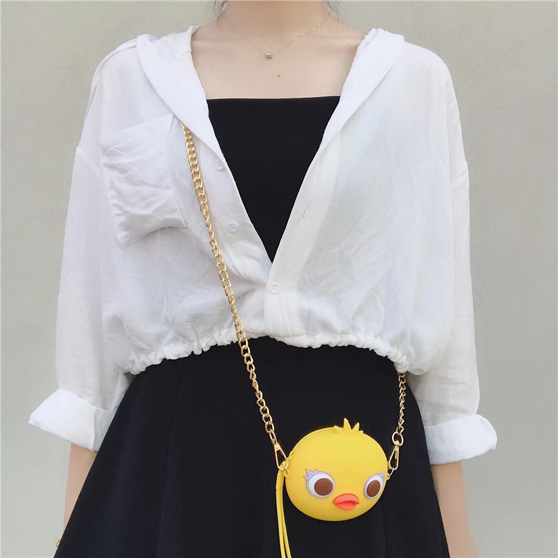 Модная силиконовая Миниатюрная сумка Кроссбоди с мультипликационным рисунком