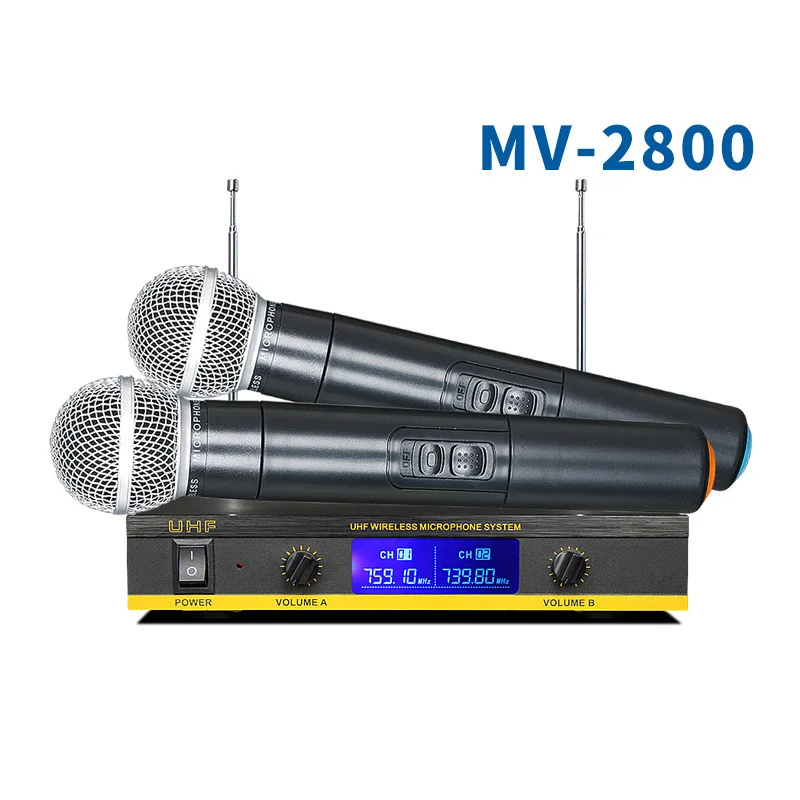 2 шт. профессиональный беспроводной конденсаторный ручной микрофон с приемником