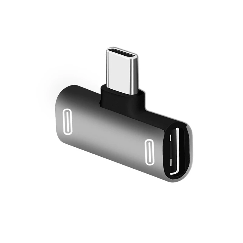 Конвертер для зарядки наушников 2 в 1 Type C аудиоадаптер Type-C разветвитель конвертер