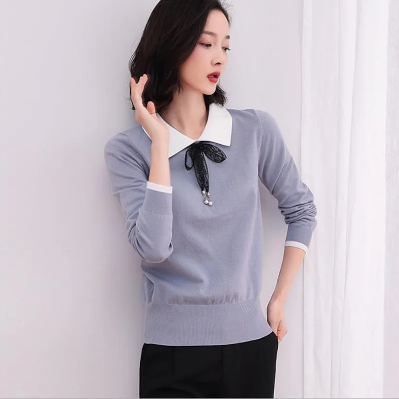 

Knitwear women's new women's wear slim fitting baby collar sweater bottom coat