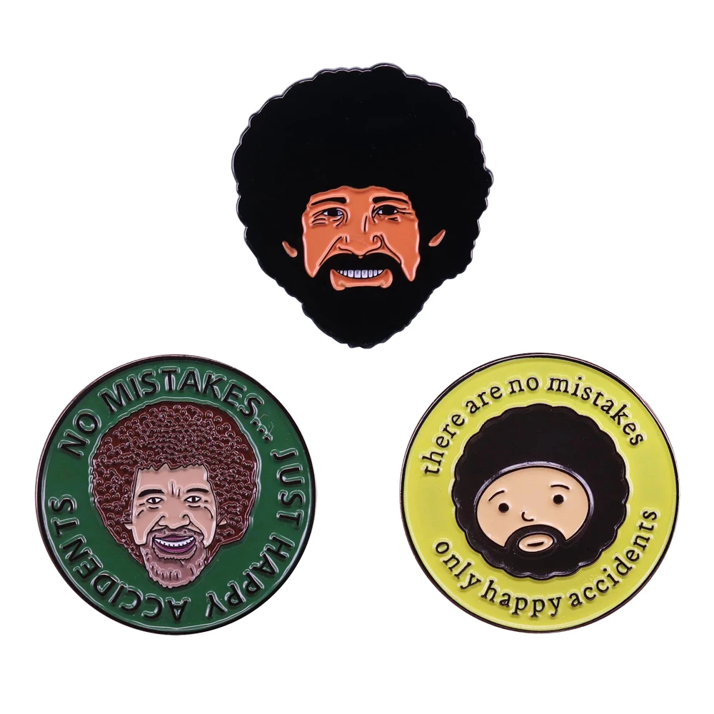 Эмалированная булавка Боба Росса художника художественные украшения|Броши| |