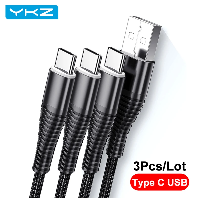 YKZ по 3 предмета в комплекте USB Type C Usb кабель для передачи данных с функцией быстрой