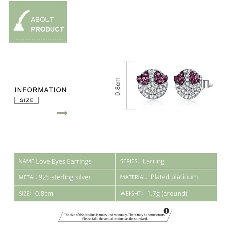 WOSTU оригинальные серьги-гвоздики из стерлингового серебра 925 пробы с надписью Love