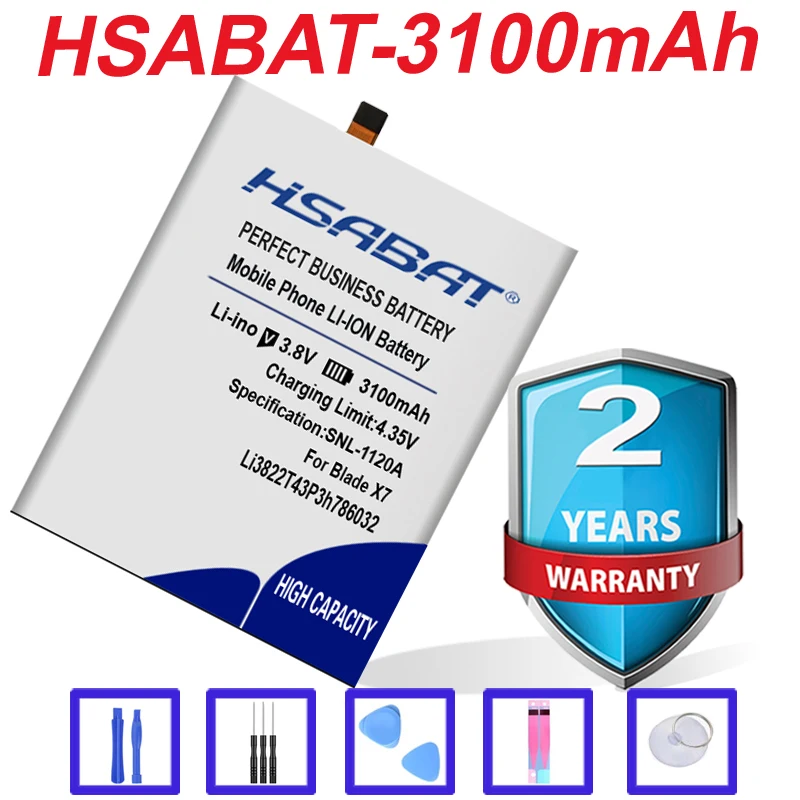 HSABAT Новый аккумулятор для Orbic RC 501L ZTE Blade V6 D6 X7 2700 мАч Li3822T43P3h786032|battery for|battery for ztebatteries