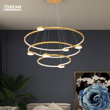 Modern LED Chandelier Ceiling for Living Room Home Deco Kitchen Gold Circle Chandelier Crystals Cветильник Indoor Lighting