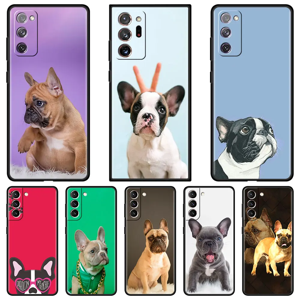 

Shockproof Case for Samsung Galaxy S20 FE S21 Ultra S10 S10e S9 S8 Plus S7 Edge Soft Capa French Bulldog Cute Phone Cover
