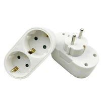 eu german conversion plug 1 to 2 power outlet travel socket adapter 16a 250v universal travel adapter electrical equipment