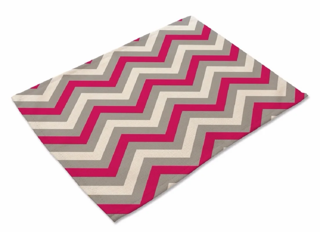 CAMMITEVER Korean Pink Grey Dots Lines Waves Table Cup Mat Coffee Placemat Geometry Printed Anti-fade Home Decor for Girls | Дом и сад