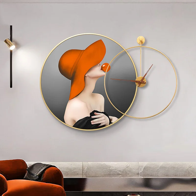 

Decorative dining room wall decoration personality creative clock painting luxury dining table fashion hanging pictures.