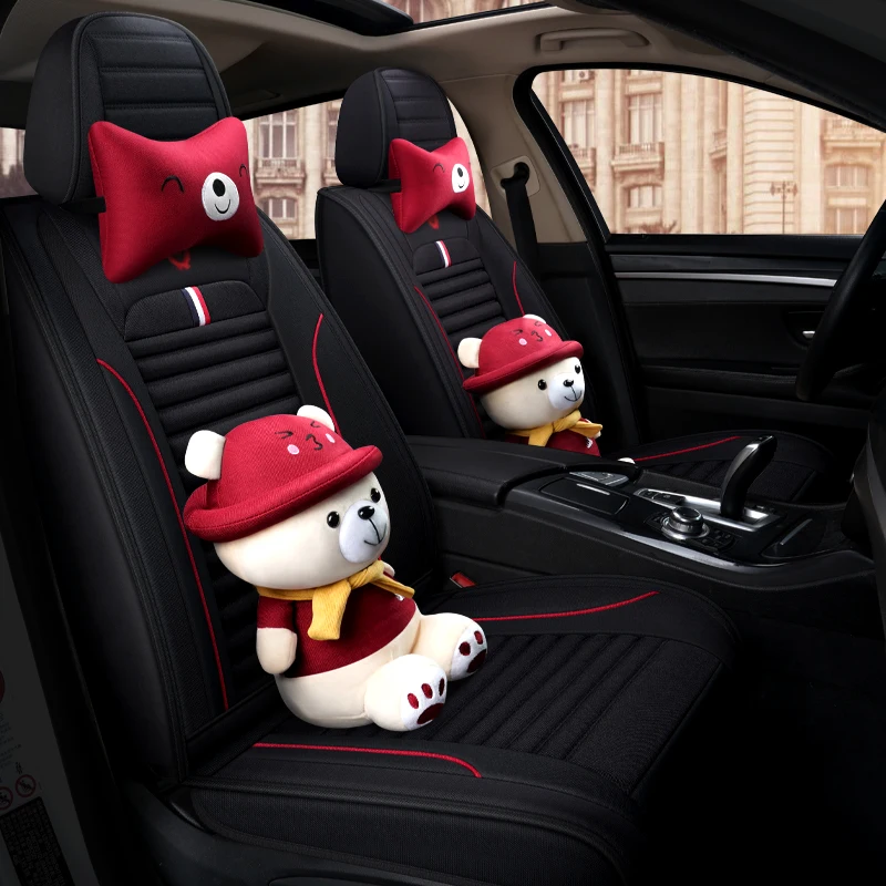 Полное покрытие льняное волокно чехлы для автомобильных сидений lada 2107 2110 2114 grant