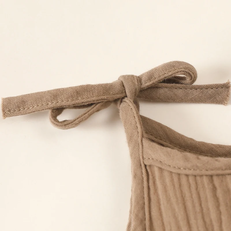 

Baby Newborn Girls Sleeveless Solid Romper Infant Flared Jumpsuit Casual Bodysuit Outfits 0-3Years