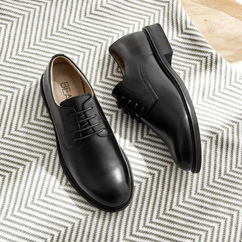 Туфли дерби BeauToday женские мягкая телячья кожа на шнуровке круглый носок