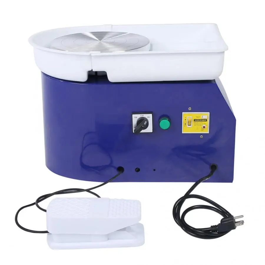 M&aacute;quina El&eacute;ctrica de rueda de cer&aacute;mica sin escobillas para estudiantes y aficionados, rueda de Arte de arcilla, 350W, 24cm-0