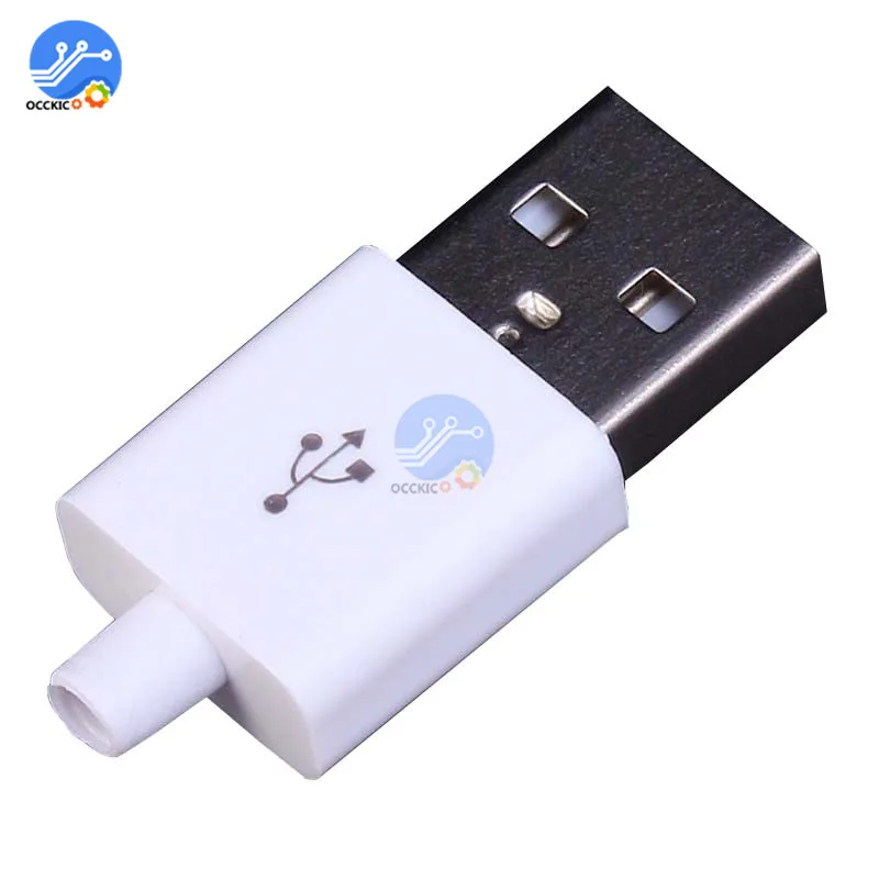 10 шт. комплект штекерных USB разъемов 5P 5pin 2 0 тип A DIY компоненты белый с пластиковой