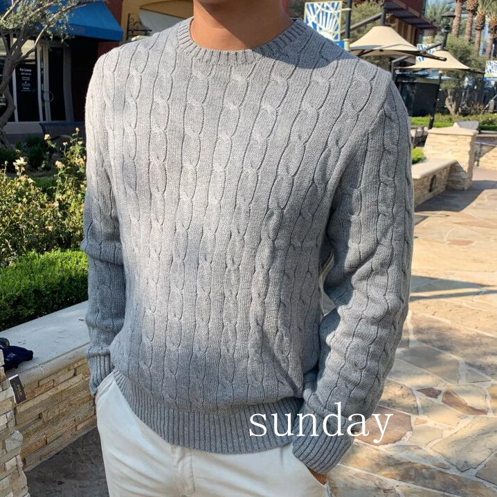 

High Quality Men O-neck Wool Small Horse Twisted Sweater Autumn Winter Jersey Jumper Hombre Pull Homme Hiver Pullover Knitted
