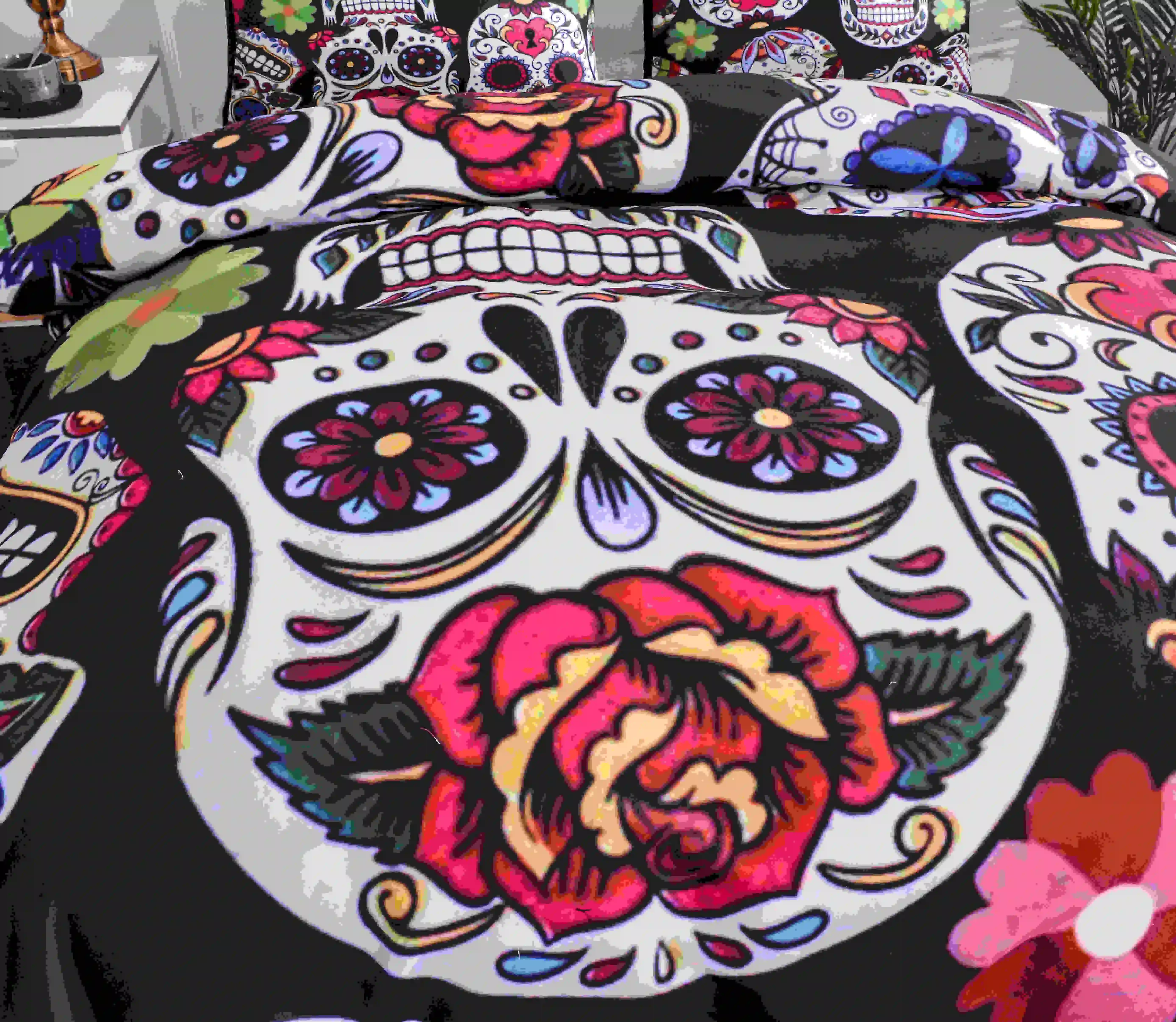 Homesky Sugar Skull 3D Printed bedding set Luxury comforter sets with Pillowcase Duvet Cover Queen King Size | Дом и сад