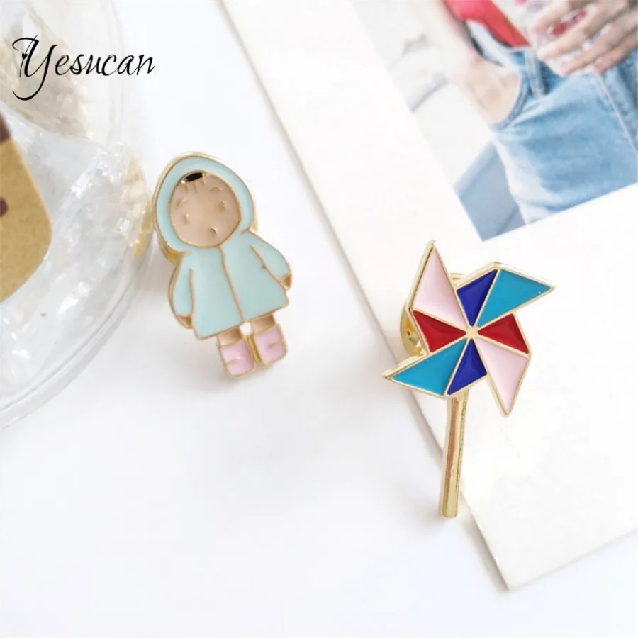 Детские Мультяшные аниме Броши с кайтом простые геометрические индивидуальные