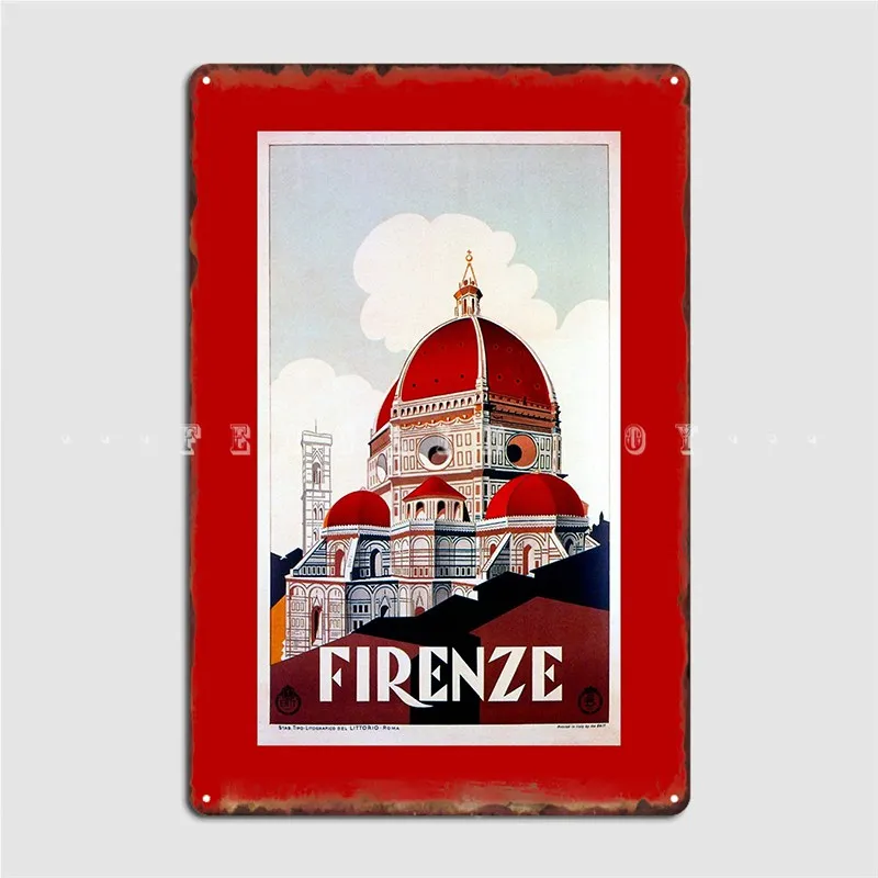 Флоренция Firenze 1920s итальянская дорожная Ad Duomo металлическая табличка плакат печать настенная пещера паб искусственные плакаты