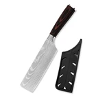 Ножи накири XYJ, 7 дюймов, из нержавеющей стали, с лазерным узором дамасской стали