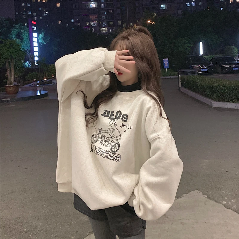 

XZ2680, новая Корейская версия, искусственная кожа, бархатный Толстый Пуловер с надписью, искусственная кожа