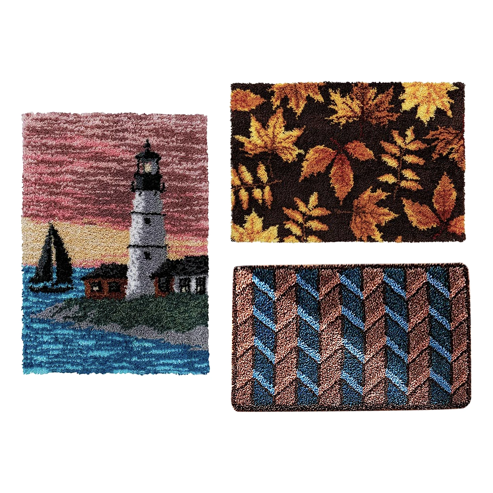 

Latch Hook Kits Rug with Crochet Needlework Crafts Shaggy Scenery Model Embroidery Set