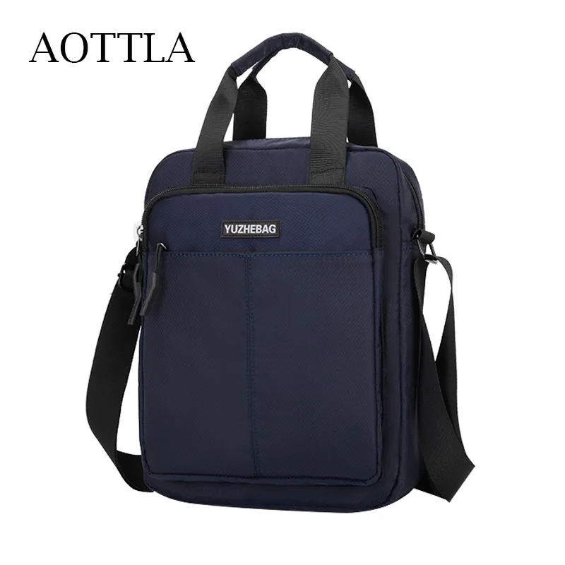 

Сумка AOTTLA мужская из ткани Оксфорд, портфель на плечо большой вместимости, классическая сумка-мессенджер, повседневная дорожная сумочка