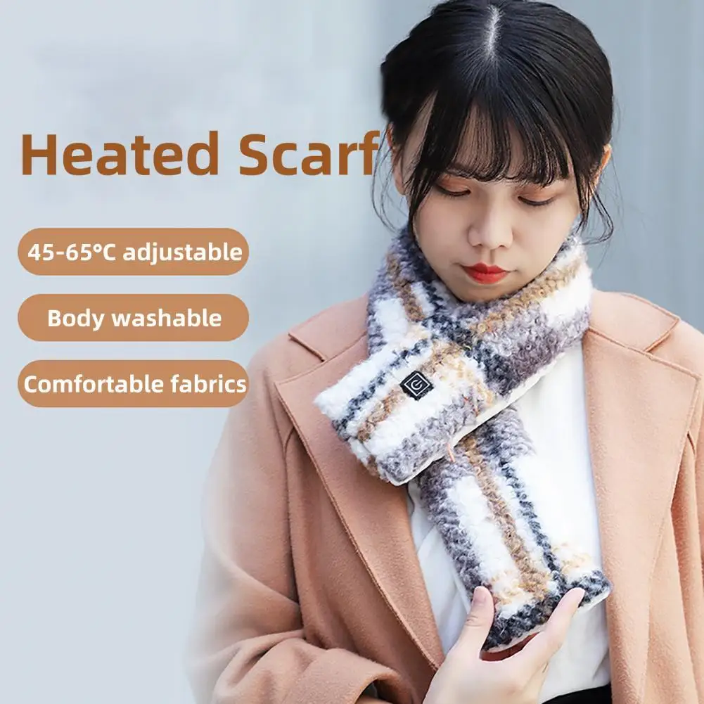 

Heated Scarf Comfortable 3 Heat Settings Convenient Adjustable Temperature Winter Warmer Heated Wrap for Men Women