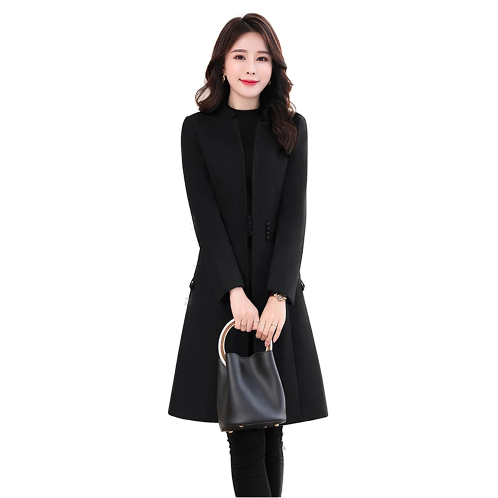 Новинка 2021 шерстяное пальто женская тонкая приталенная куртка средней длины на