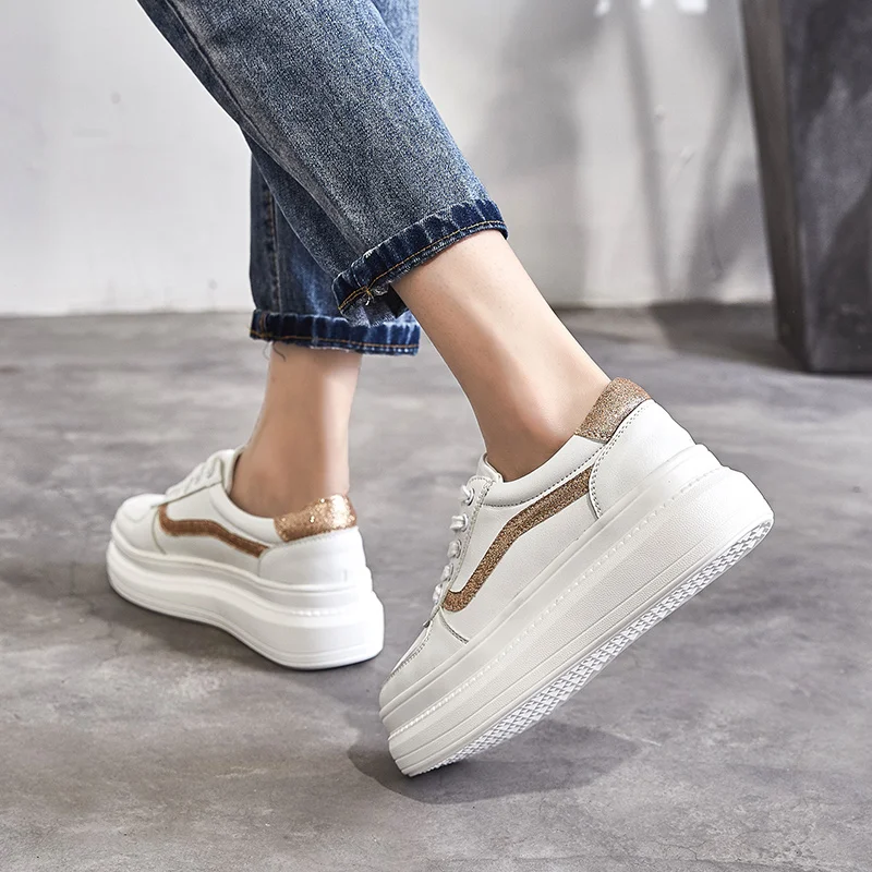 

Women's Spring Vulcanize Shoes,Golden,Chunky Shoes,Rubber,High sneakers,Sequins,Lace-up,Hiking sneaker,Platform shoes,Slip-on