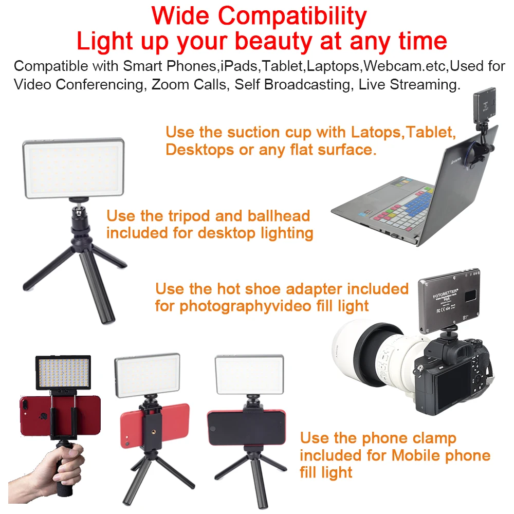 

Video Conference Lighting Kit for Remote Working, Computer Webcam Laptop Light for Video Conferencing