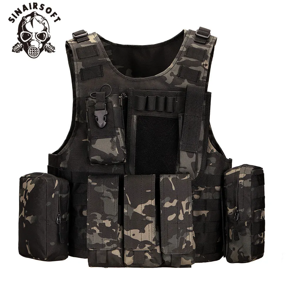 SINAIRSOFT Professional  Amphibious Airsoft Tactical Military Molle Combat Assault Plate Carrier Vest Tactical vest 5 Color