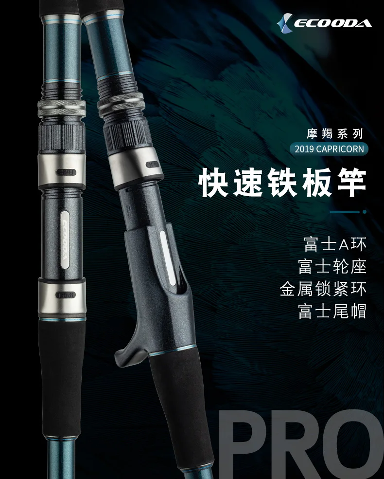 ECOODA CAPRICORN полный Fuji запчасти Профессиональный быстрый джигинг стержень EHK JR лодка стержень 1,68 м/1,72 м литье/спиннинг