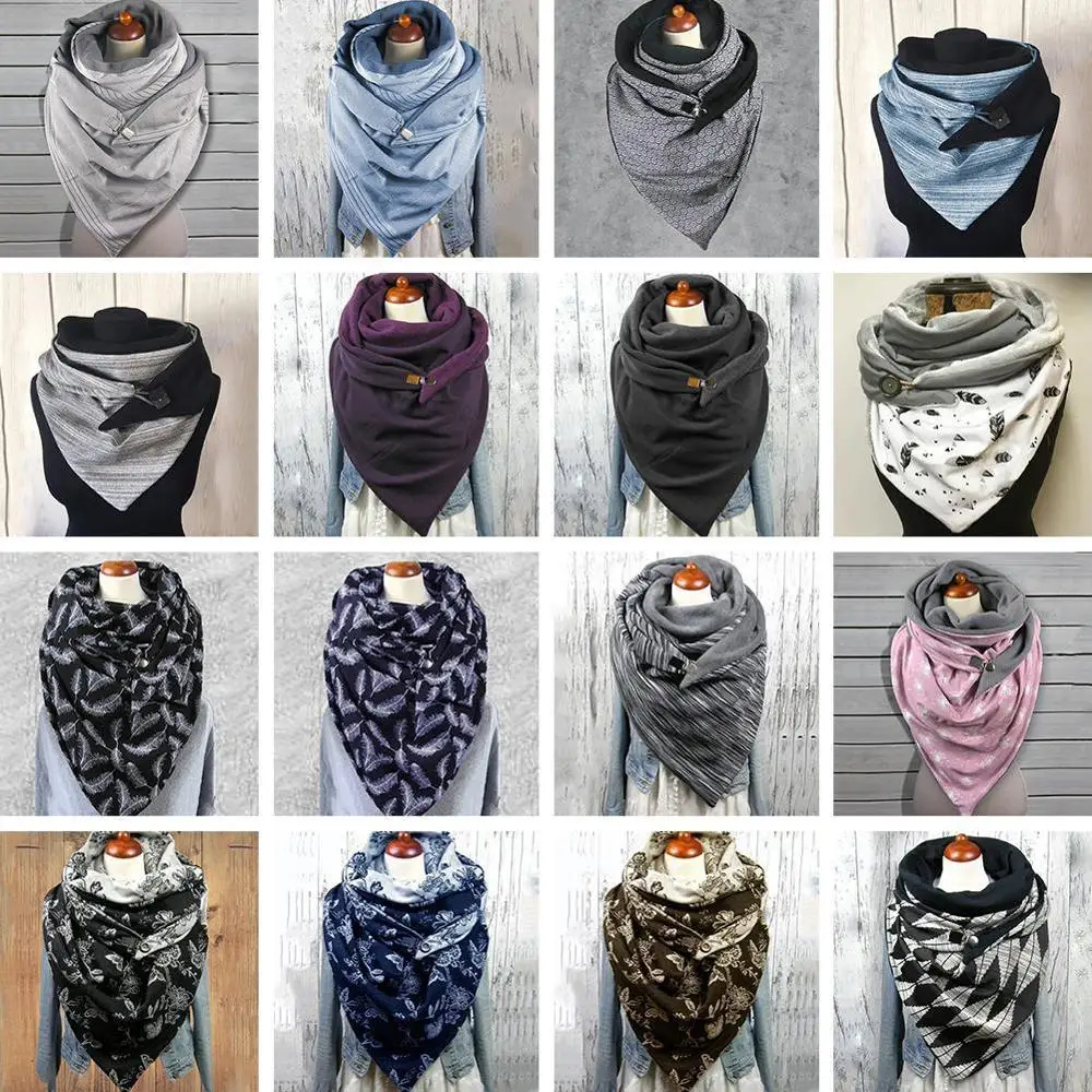 

Design Winter Scarf Women Man Foulard Femme Knit Mens Button Wraps Scarf Warmer Hijab Neck Scarf M9P9