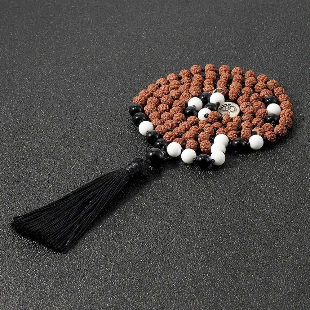 Ожерелье OAIITE для йоги и медитации этническое богемное 108 искусственное оникс