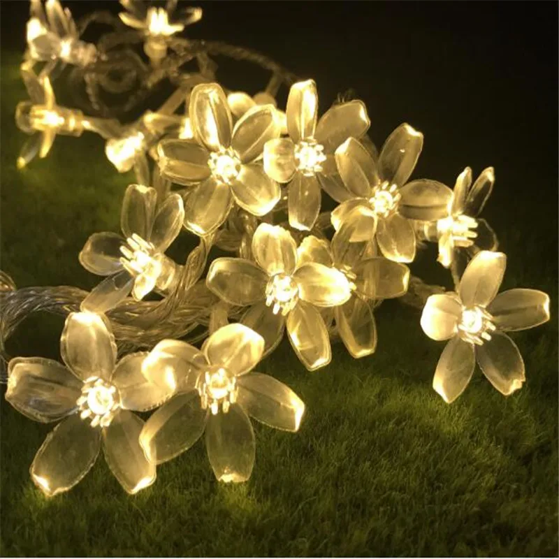 3 м 20LED персиковый Цветущий батарейный светильник вишневые цветы сказочный s