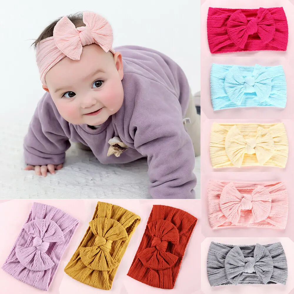 

Toddler Kid Baby Girls clothes Headband Toddler Bow Solid Hair Band Accessories Headwear
