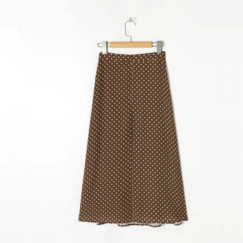 

Summer women's casual polka dot print high waist skirt