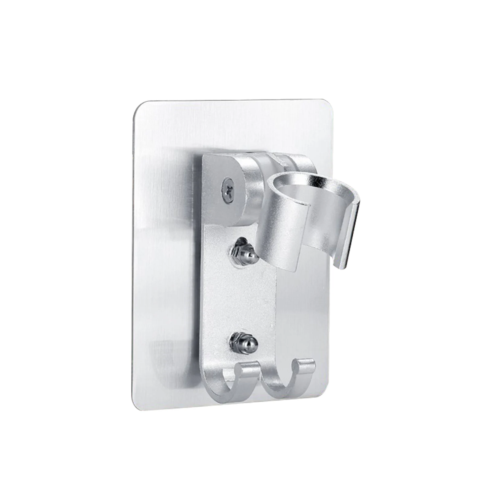 

Punch Free Shower Head Holder Universal Bathroom Easy Install Space Aluminum Home Durable With Hooks Adjustable Angle Adhesive