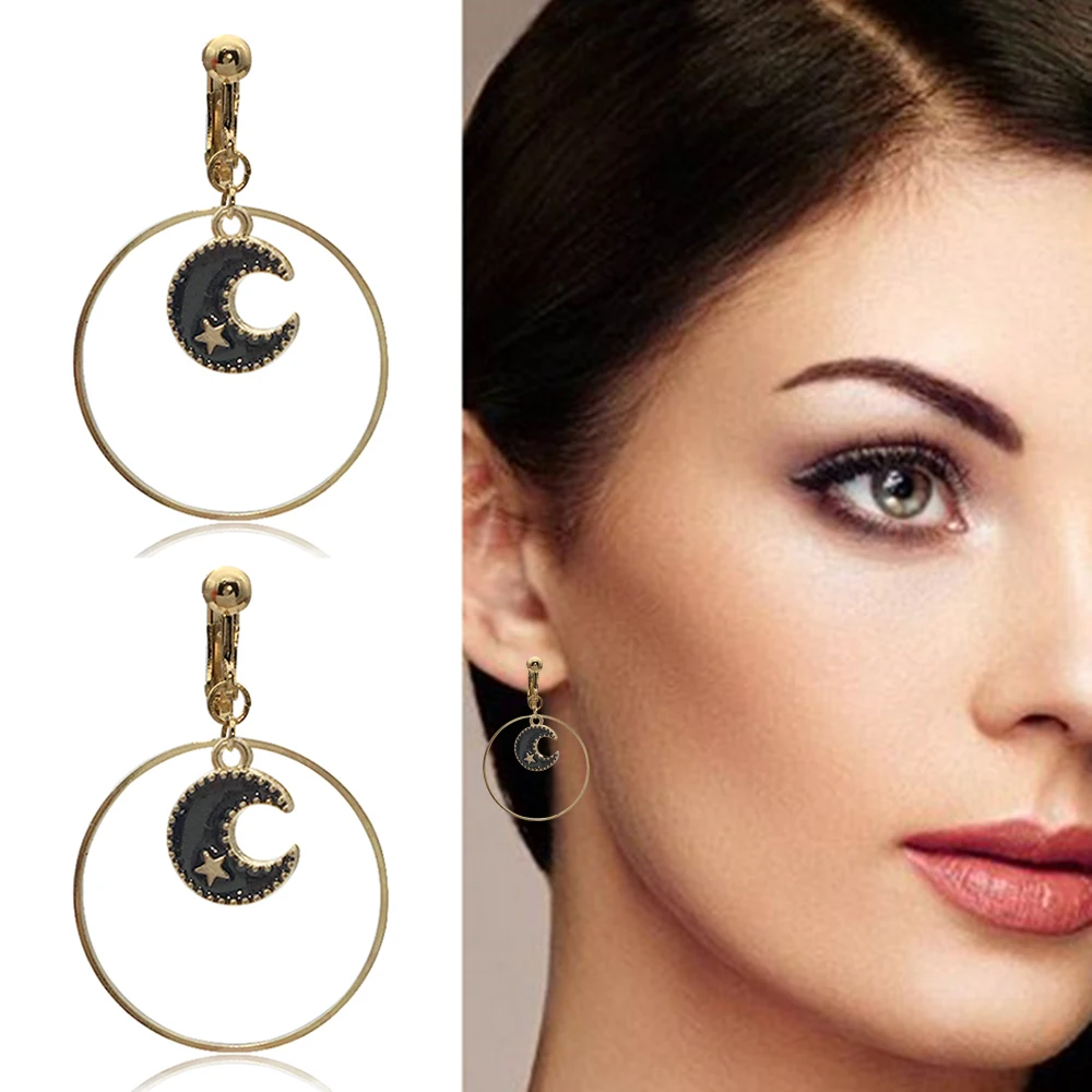 Earrings for Women Temperament Korean Simple Wild Dangle Personality Water Drop Clip on Parties Jewellery | Украшения и