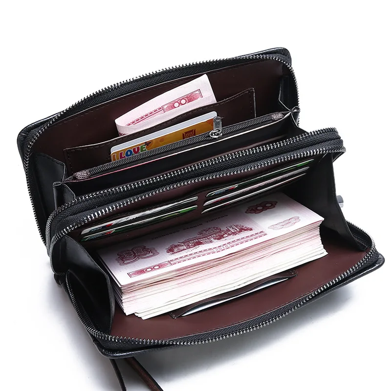 

Men's Business Large Capacity Hand Bag Leisure Double Zipper Trend