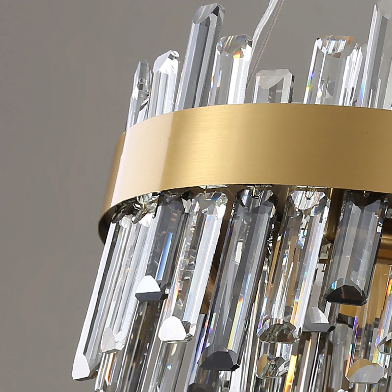 Современная круглая Золотая хрустальная люстра FKL Роскошный дизайнерский