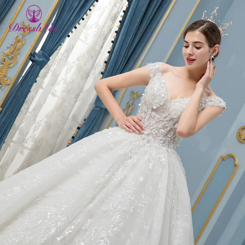 DressbLee бальное платье свадебное размера плюс с бисером Роскошные свадебные платья