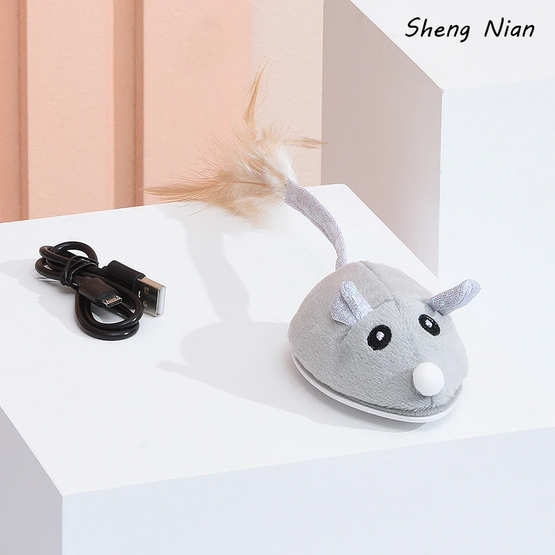 Умная электрическая игрушка для домашних животных с USB-зарядкой плюшевая мышь