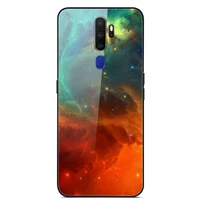 for oppo a11x phone case tempered glass case back cover with black silicone bumper series 1